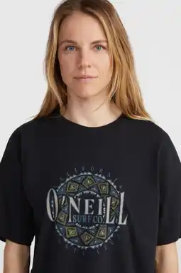 Wehkamp O'Neill jersey T-shirt met printopdruk zwart aanbieding