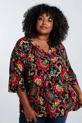 Wehkamp Paprika top met all over print aanbieding