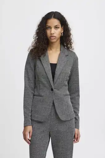 Wehkamp ICHI getailleerde blazer IHKATE JACQUARD grijs aanbieding