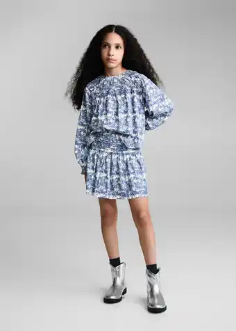 Wehkamp Mango Kids top met all over print blauw aanbieding