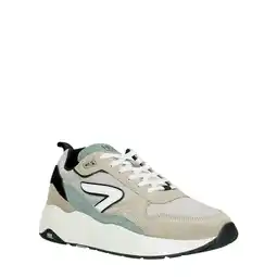 Wehkamp HUB Glide suède sneakers beige/lichtgroen aanbieding