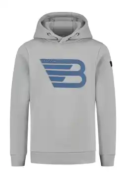 Wehkamp Ballin hoodie met logo grijs/blauw aanbieding