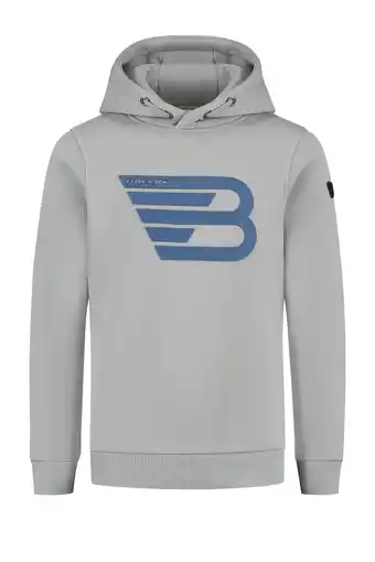 Wehkamp Ballin hoodie met logo grijs/blauw aanbieding