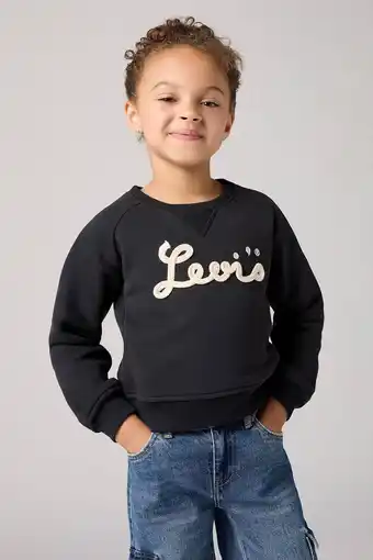 Wehkamp Levi's Kids sweater MIXED TEXTURES met tekst zwart aanbieding