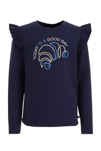 Wehkamp WE Fashion gestreepte longsleeve blue nights aanbieding