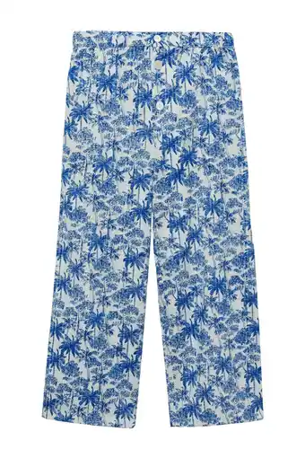 Wehkamp Mango Kids broek met all over print middenblauw aanbieding