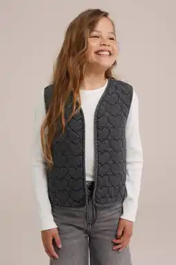 Wehkamp WE Fashion gilet grey denim aanbieding