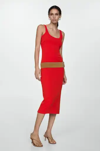 Wehkamp Mango bodycon jurk rood aanbieding