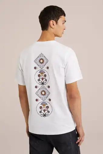 Wehkamp WE Fashion regular fit T-shirt met backprint white uni aanbieding