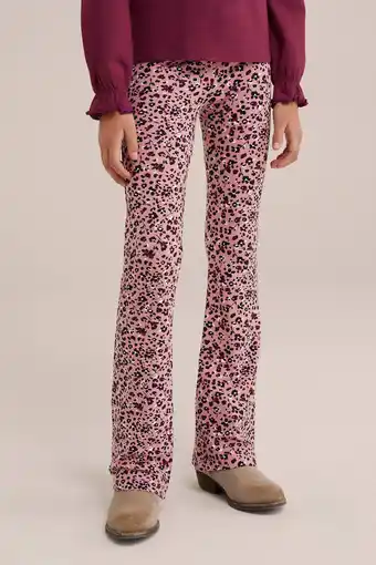 Wehkamp WE Fashion broek met all over print soft rose aanbieding