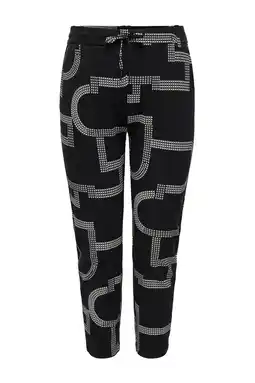 Wehkamp ONLY CARMAKOMA regular fit broek CARGOLDTRASH met all overprint zwart/wit aanbieding