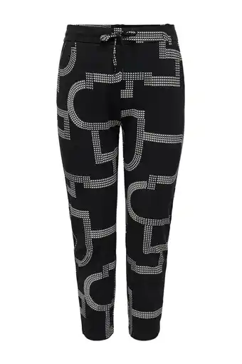 Wehkamp ONLY CARMAKOMA regular fit broek CARGOLDTRASH met all overprint zwart/wit aanbieding