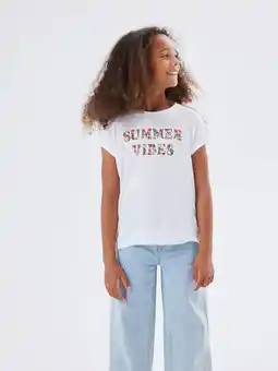 Wehkamp NAME IT KIDS T-shirt NKFFAMMA met tekst wit/jungle aanbieding