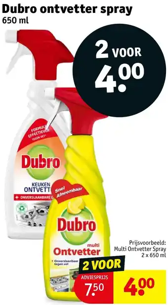 Kruidvat Dubro ontvetter spray aanbieding