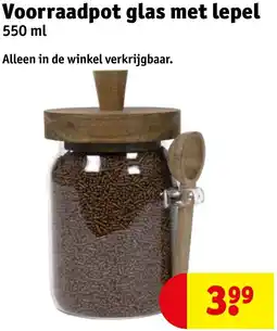 Kruidvat Voorraadpot glas met lepel aanbieding