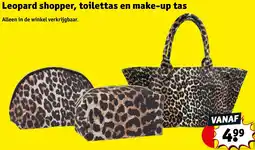 Kruidvat Leopard shopper, toilettas en make-up tas aanbieding