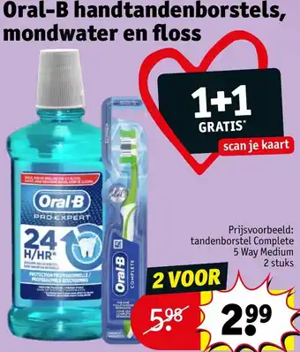 Kruidvat Oral-B handtandenborstels, mondwater en floss aanbieding