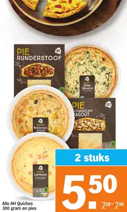 Albert Heijn Alle AH Quiches en pies aanbieding