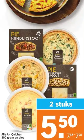 Albert Heijn Alle AH Quiches en pies aanbieding