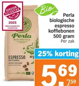 Albert Heijn Perla biologische espresso koffiebonen aanbieding