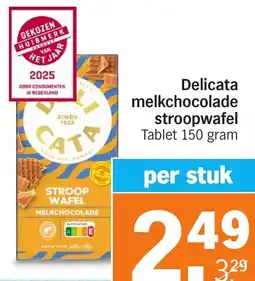 Albert Heijn Delicata melkchocolade stroopwafel aanbieding