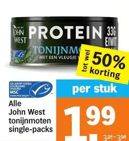 Albert Heijn Alle John West tonijnmoten single-packs aanbieding