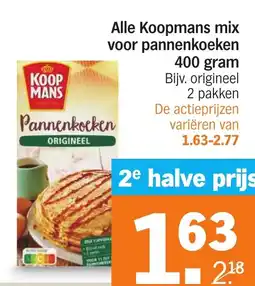 Albert Heijn Alle Koopmans mix voor pannenkoeken aanbieding