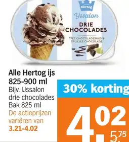 Albert Heijn Alle Hertog ijs aanbieding