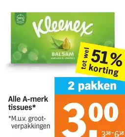 Albert Heijn Alle A-merk tissues aanbieding