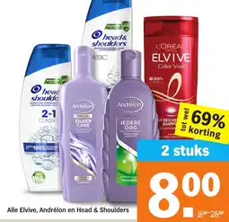 Albert Heijn Alle Elvive, Andrélon en Head & Shoulders aanbieding