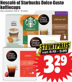 Dirk Nescafé of Starbucks Dolce Gusto koffiecups aanbieding