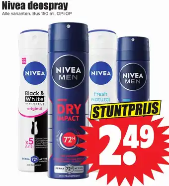 Dirk Nivea deospray aanbieding