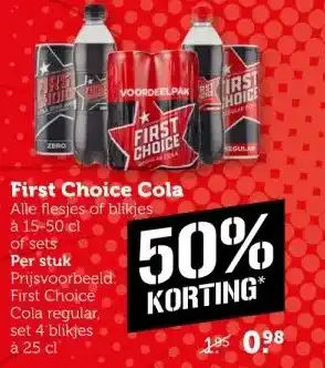 Coop First Choice Cola aanbieding