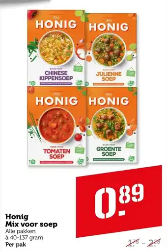 Coop Honig Mix voor soep aanbieding