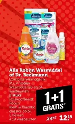 Coop Alle Robijn Wasmiddel of Dr. Beckmann aanbieding