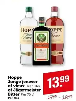 Coop Hoppe Jonge jenever of vieux of Jägermeister Bitter aanbieding