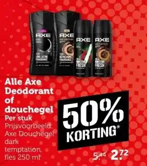 Coop Alle Axe Deodorant of douchegel aanbieding