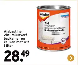 GAMMA Alabastine 2in1 muurverf badkamer en keuken mat wit aanbieding