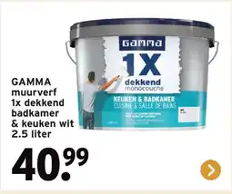 GAMMA GAMMA muurverf 1x dekkend badkamer & keuken wit aanbieding