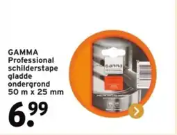 GAMMA GAMMA Professional schilderstape gladde ondergrond 50 m x 25 mm aanbieding