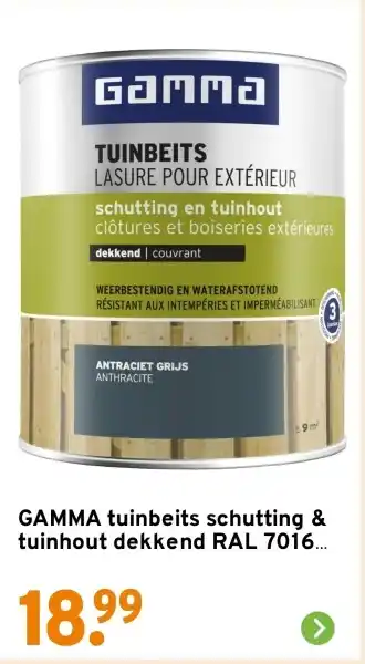 GAMMA GAMMA tuinbeits schutting & tuinhout dekkend RAL 7016 aanbieding