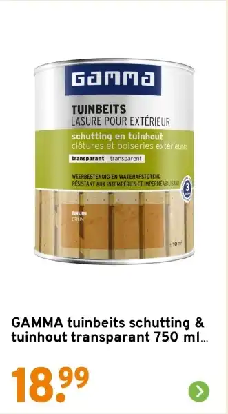 GAMMA GAMMA tuinbeits schutting & tuinhout transparant aanbieding