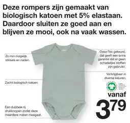 Zeeman Deze rompers zijn gemaakt van biologisch katoen met 5% elastaan aanbieding