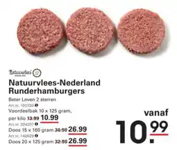 Sligro Natuurvlees Nederland Runderhamburgers aanbieding