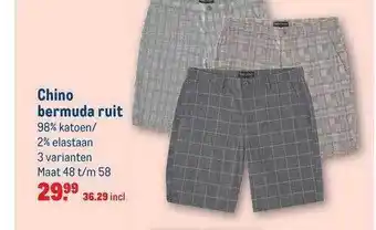 Makro Chino Bermuda Ruit aanbieding