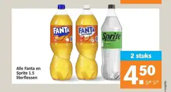 Albert Heijn Alle Fanta en Sprite 1.5 literflessen aanbieding