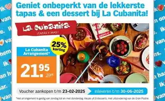 Albert Heijn Geniet onbeperkt van de lekkerste tapas & een dessert bij La Cubanita! aanbieding