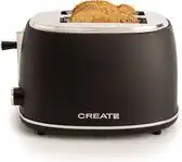 Bol.com CREATE TOAST RETRO STYLANCE S - Broodrooster - Voor Medium/Brede Plakken - 6 niveaus - 850W - Zwart aanbieding