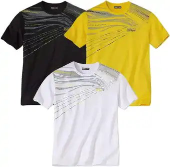 Amazon ATLAS FOR MEN - Set van 3 Heren T-shirts - Korte Mouwen - Verkrijgbaar in Grote Maten M tot 5XL aanbieding