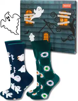 Amazon soxo Halloween Warmte Sokken Heren Cadeau Voor Vrouwen Geschenkdoosjes Socks Happy 40-45 2 Paar aanbieding